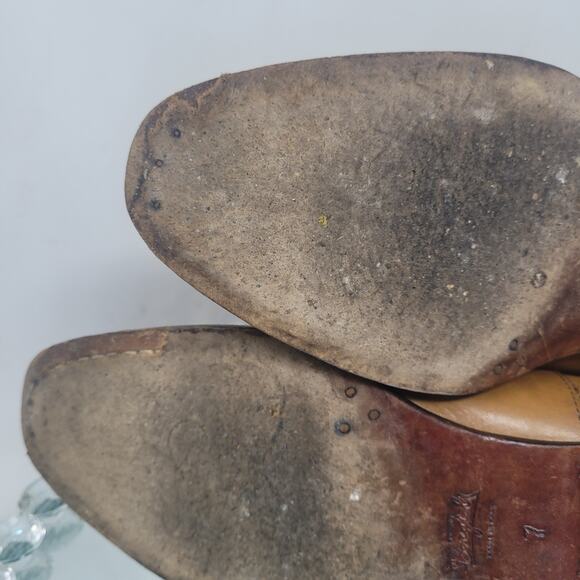 Fratelli Borgioli Handmade Tan Brown Leather Chelsea Boots Mens US 7.5 UK7 ITALY - Picture 6 of 10